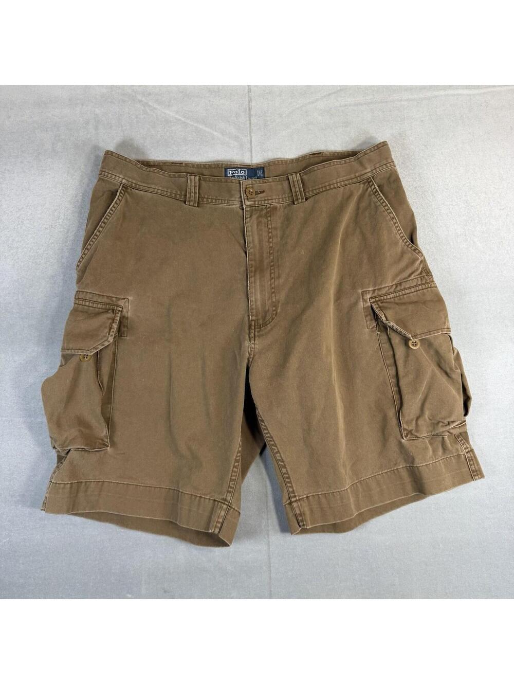 Polo Ralph Lauren Cargo Shorts Mens 38 Brown Utility Relaxed Chino Heavyweight